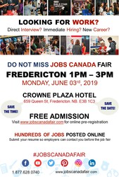 Fredericton job Fair - June 03rd,  2019