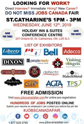 Free: St Catharine's Job Fair - June 12th,  2019