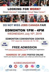 EDMONTON JOB FAIR - JULY 10TH,  2019